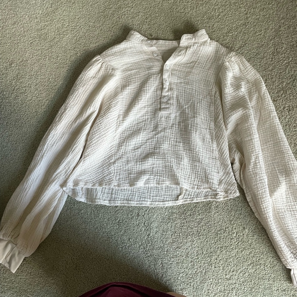 Cream Button-Up Blouse